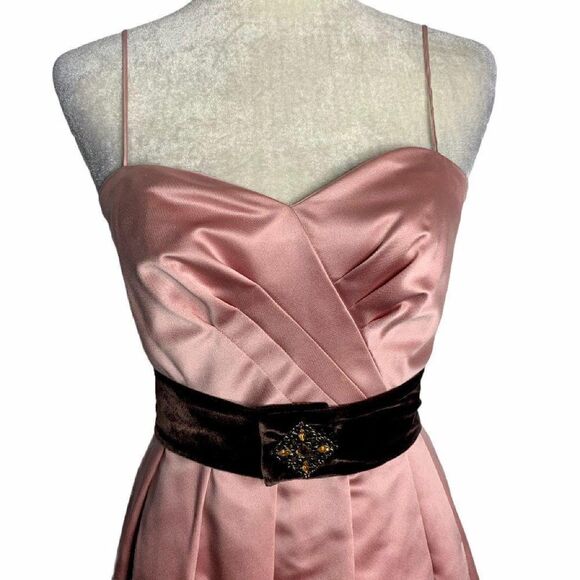 Vintage Pleated Sleeveless Mini Dress 4 Pink - Picture 2 of 8